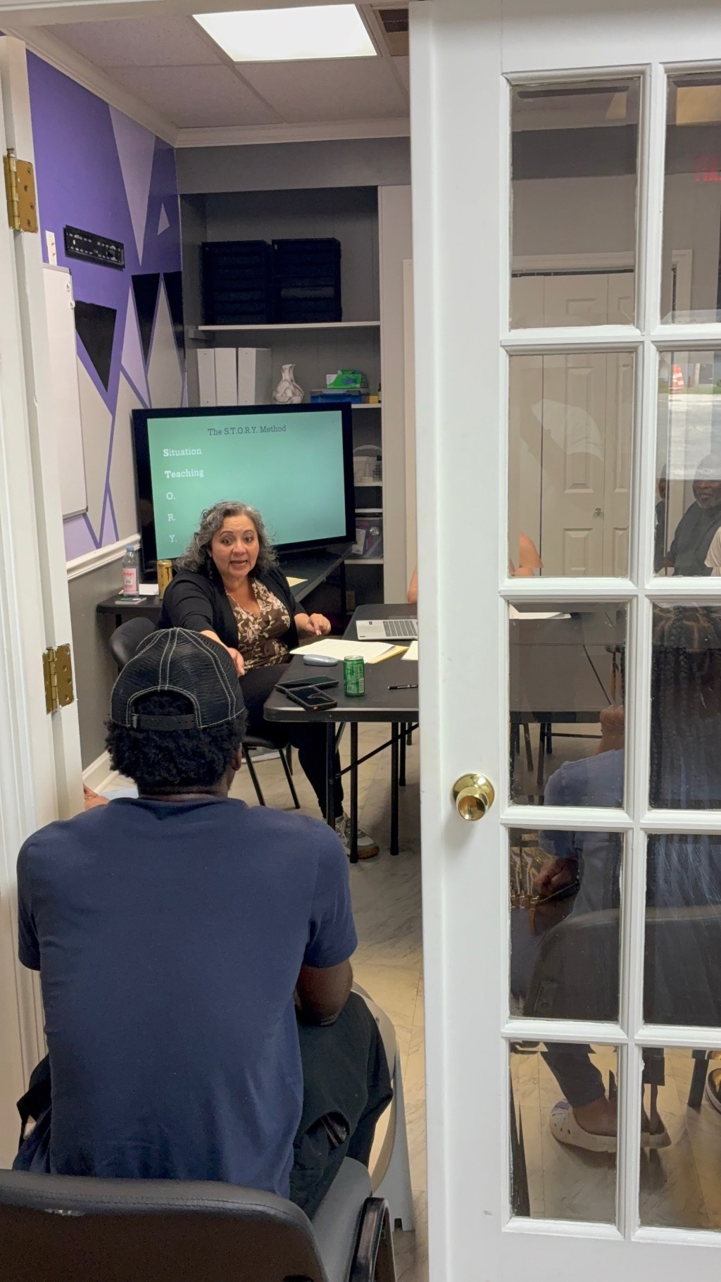 A team member presenting during a shared training session.